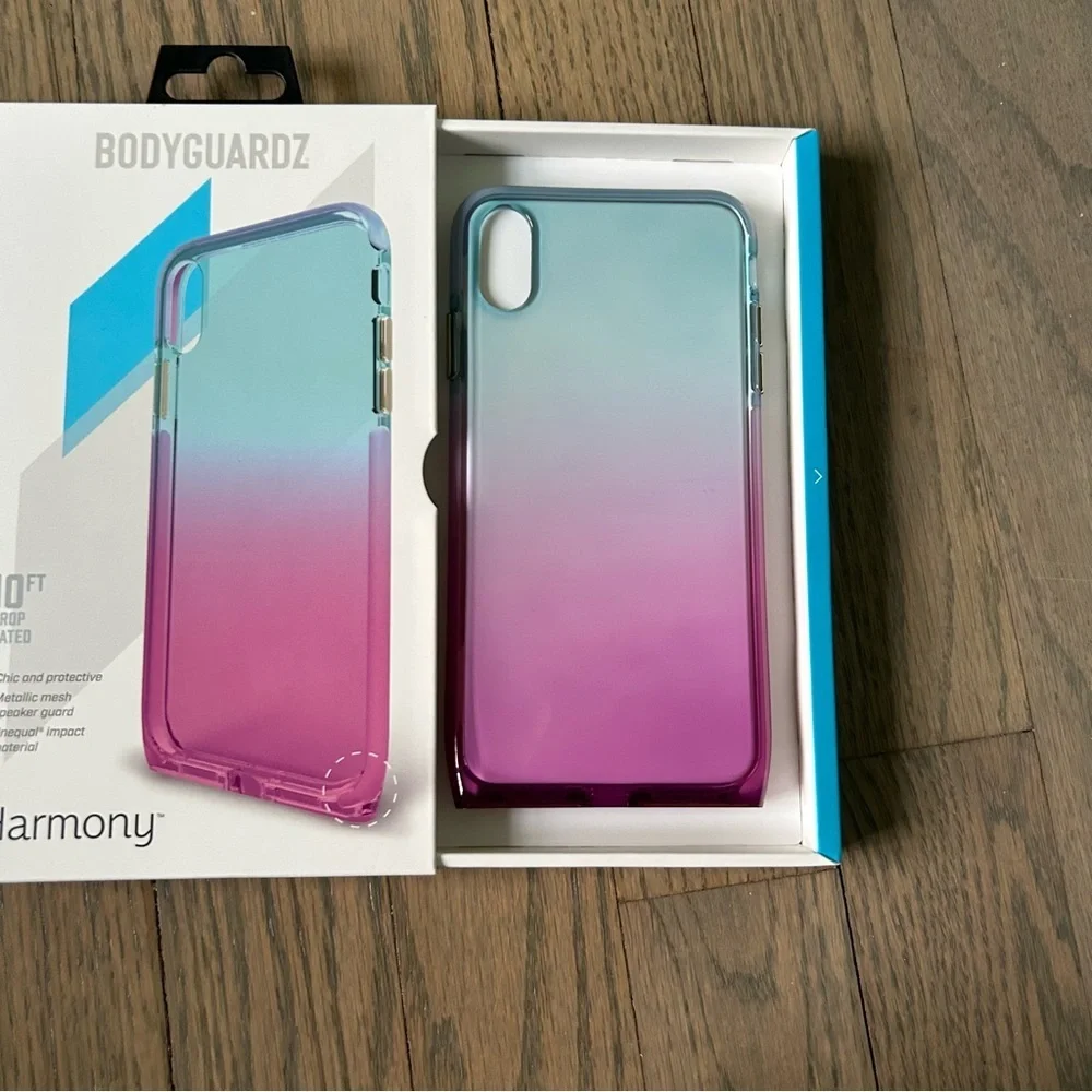 Bodyguardz harmony Ombré Blue Pink metallic buttons case iPhone XS Max - Picture 9 of 9
